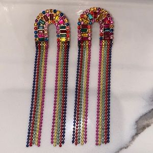Rainbow dangle earrings